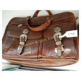 HAND TOOLED LEATHER BRIEFCASE