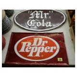 GROUP OF 2 VINTAGE SODA POP SIGNS