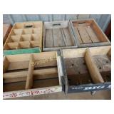 GROUP OF 5 ASSTD WOODEN SODA POP CRATES