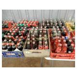GROUP OF 5 ASSTD SODA POP CRATES WITH SODA BOTTLES