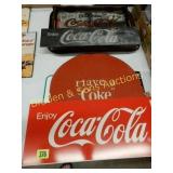 GROUP OF ASSTD COKE SIGNS AND COLLECTIBLES