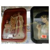 GROUP OF 2 VINTAGE 13" X 11" COKE TRAYS