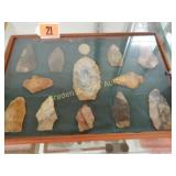 GROUP OF 13 NATIVE AMERICAN TEXAS BLADES FROM