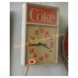 VINTAGE COCA-COLA WALL CLOCK. NEEDS REPAIR.