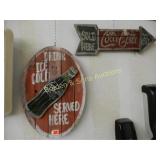 GROUP OF 2 WOODEN COCA-COLA SIGNS