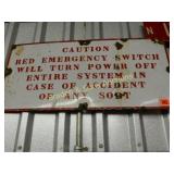 VINTAGE 29" X 13" PORCELIN SIGN