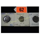 GROUP OF 3 GERMAN COINS