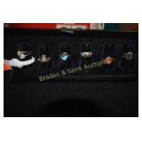 GROUP OF 6 LADIES STERLING SILVER RINGS