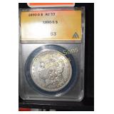 ANACS GRADED AU53 1890-S MORGAN SILVER DOLLAR
