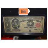 US SERIES 1891 $1 TREASURY NOTE SIGNED BRUCE AND