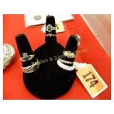 GROUP OF 6 LADIES STERLING SILVER RINGS