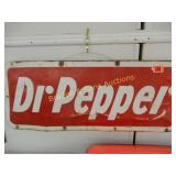 VINTAGE 30" X 12" DR PEPPER ADVERTISING SIGN