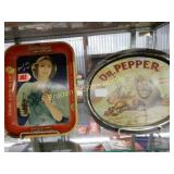 GROUP OF 2 VINTAGE DR PEPPER SERVING TRAYS