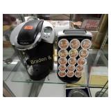 USED KEURIG COFFE MAKER WITH STORAGE STAND