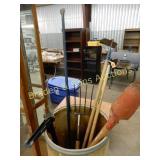 GROUP OF ASSTD YARD TOOLS (BARREL NOT FOR SALE)