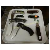 TRAY OF ASSTD FOLDING POCKET KNIVES