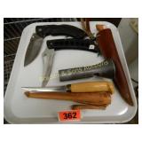 TRAY OF ASSTD FOLDING POCKET KNIVES