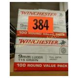 GROUP OF 200 ROUNDS WINCHESTER CAL 9MM AMMO