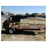 CUSTOM BUILT 6 SHOOTER BBQ GRILL ON SINGLE AXLE
