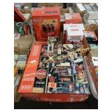 BOX OF ASSTD COCA-COLA COLLECTIBLES AND 2 JIGSAW