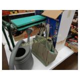 GROUP OF ASSTD YARD TOOLS AND 1 STOOL