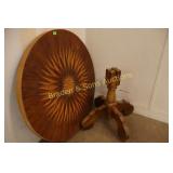 VINTAGE ROUND DINING TABLE, NEEDS ASSEMBLY