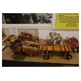 GROUP OF CUSTOM MADE CHILDRENS HORSE DRAWN WAGONS,