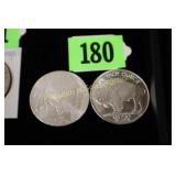 GROUP OF 2 - ONE OUNCE SILVER ROUNDS