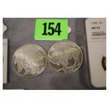GROUP OF 2 - ONE OUNCE SILVER ROUNDS