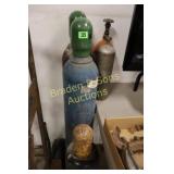 GROUP OF 5 USED GAS BOTTLES