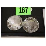GROUP OF 2 - ONE OUNCE SILVER ROUNDS