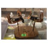 PAIR OF CONTEMPORARY GAL LEG SPURS WITH LEATHER