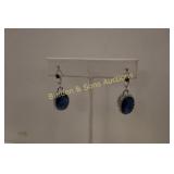 LADIES STERLING SILVER AND GEMSTONE EARRINGS