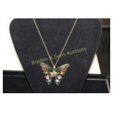 LADIES GEMSTONE BUTTERFLY NECKLACE