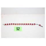 LADIES STERLING SILVER AND GEMSTONE BRACELET