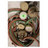 USED VICTOR CUTTING TORCH WITH HOSE & GAUGES
