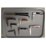 GROUP OF 8 USED FOLDING POCKET KNIVES, ETC.