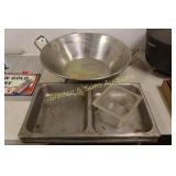 USED 20" STAINLESS STEEL WOK AND STAINLESS