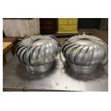 GROUP OF 2 LIKE NEW GALVANIZED ROTATING ROOF