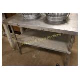 USED 49" X 30" STAINLESS STEEL WORK TABLE.