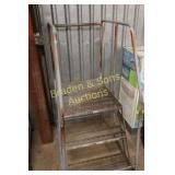 USED 3 STEP SAFETY LADDER, MISSING WHEELS.