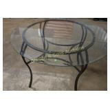 CONTEMPORARY GLASS TOP DINING TABLE
