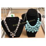 GROUP OF 2 CUSTOM MADE LADIES DESIGNER NECKLACES