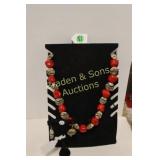 LADIES CUSTOM MADE CORAL NECKLACE WITH EARRINGS