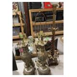 GROUP OF 5 VINTAGE TABLE LAMPS