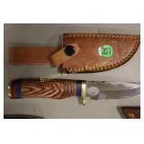NEW CUSTOM MADE 8" DAMASCUS STEEL FIXED BLADE