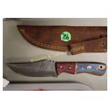 NEW CUSTOM MADE 8" DAMASCUS STEEL FIXED BLADE