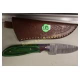 NEW CUSTOM MADE 8" DAMASCUS STEEL FIXED BLADE