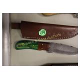 NEW CUSTOM MADE 8" DAMASCUS STEEL FIXED BLADE