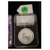NGC GRADED MS69 2023 ST HELENA PEGASUS SILVER